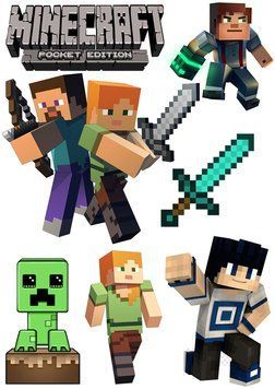 Вафельна картинка Майнкрафт Minecraft А4 2606943938 фото