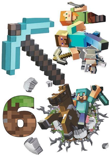 Вафельна картинка Майнкрафт Minecraft А4 2606943938 фото