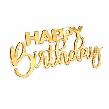 Акриловий топер "Happy Birthday" №10 (торцевий) на торт 3069306156 фото