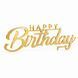 Акриловий топер "Happy Birthday" №3 дзеркальне золото для торта на день народження 2664116064 фото 1